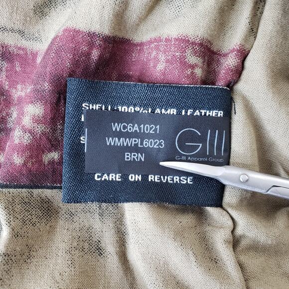 WILSONS LEATHER Men's Size XXL Brown Lamb's Leather Bomber Jacket w/ Epaulettes - Picture 7 of 16